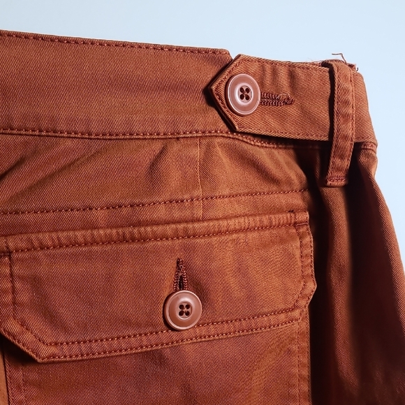 LUCKY BRAND Rust Orange Colored Pants With Blue Stripes Down Side Size 12/31 - Picture 15 of 16